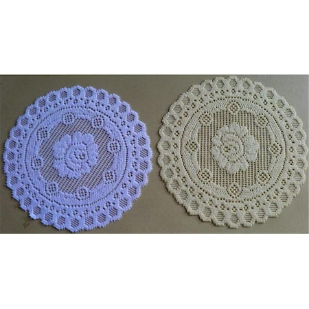 Fastfood 16 x 16 in. European Lace Doily, Ivory FA2570107